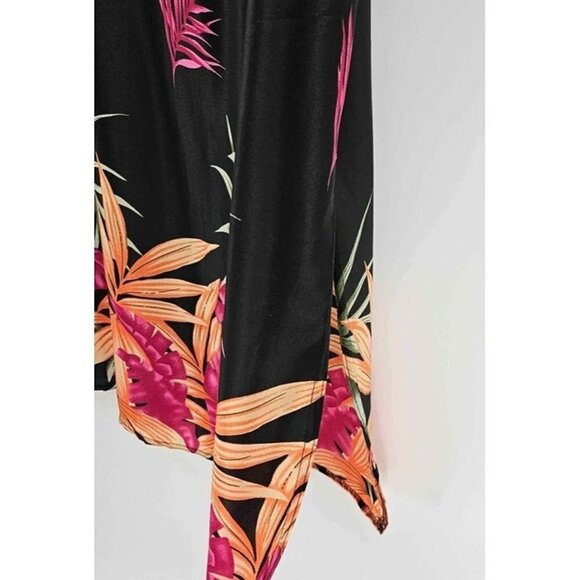 Tampa Bay Artwear Sleeveless Floral Hawaiian Style Tie Back Maxi Dress Sz L - Picture 3 of 5